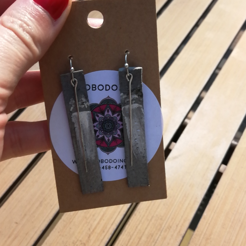 Painted leather earrings